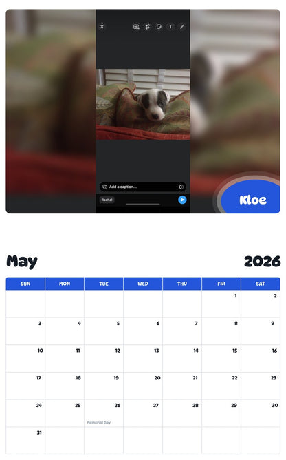 2026 - 2027 Kloe - Pawidols Pet Calendar
