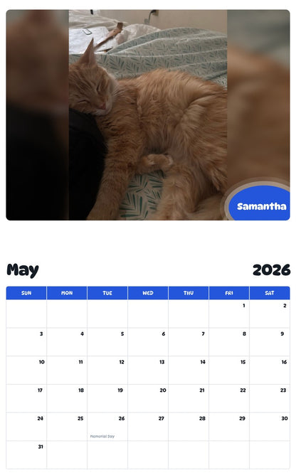 2026 - 2027 Samantha - Pawidols Pet Calendar