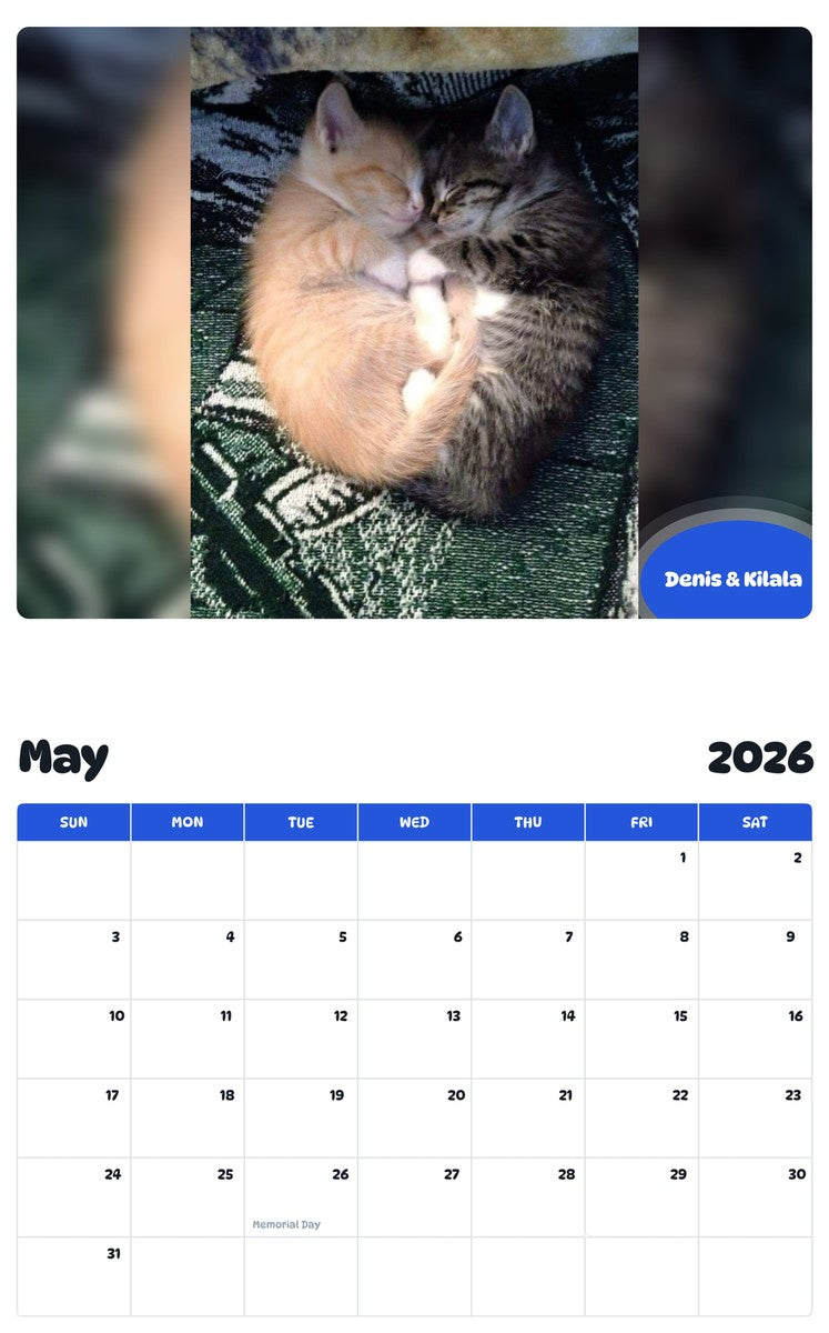 2026 - 2027 Denis & Kilala - Pawidols Pet Calendar