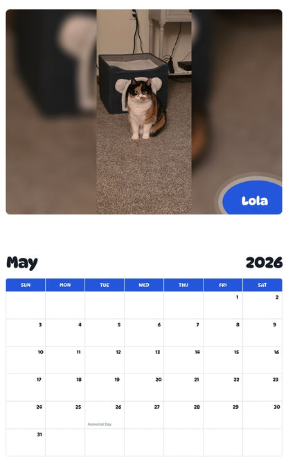 2026 - 2027 Lola - Pawidols Pet Calendar