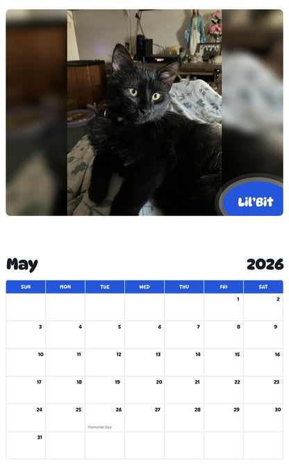 2026 - 2027 Lil’Bit - Pawidols Pet Calendar