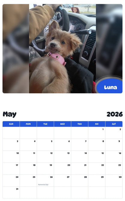 2026 - 2027 Luna - Pawidols Pet Calendar