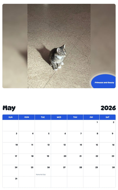 2026 - 2027 Princess and Geezy - Pawidols Pet Calendar