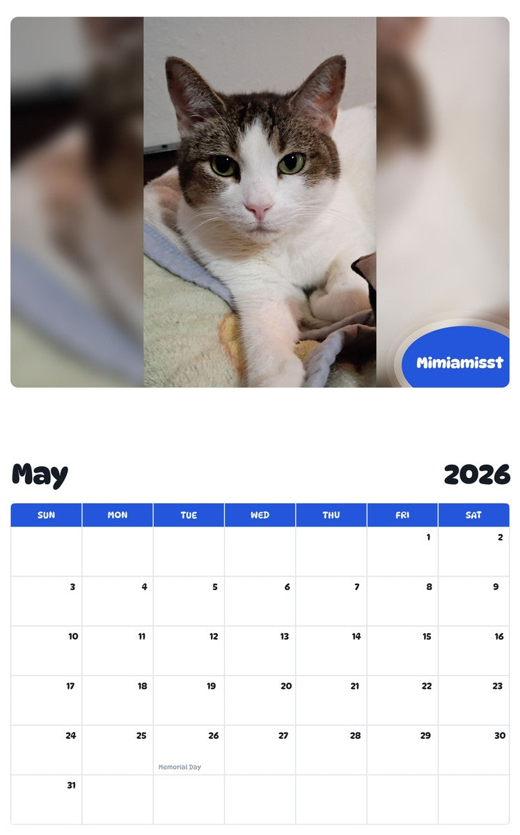 2026 - 2027 Mimiamisst - Pawidols Pet Calendar
