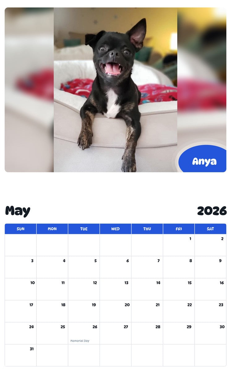 2026 - 2027 Anya - Pawidols Pet Calendar