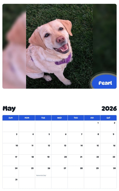 2026 - 2027 Pearl - Pawidols Pet Calendar