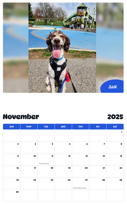 July 2025 - June 2026 Jax - Pawidols Pet Calendar
