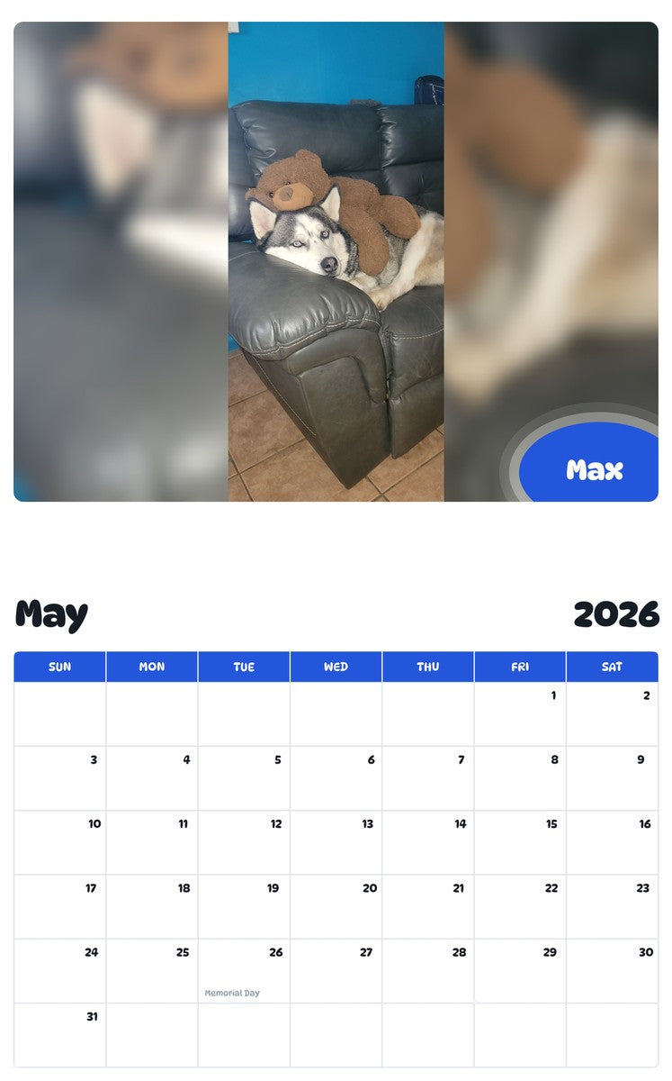 2026 - 2027 Max - Pawidols Pet Calendar