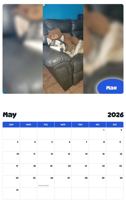 2026 - 2027 Max - Pawidols Pet Calendar