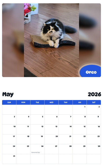2026 - 2027 Oreo - Pawidols Pet Calendar