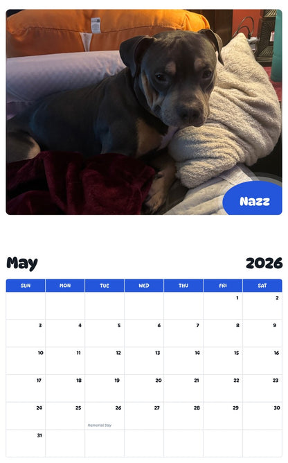 2026 - 2027 Nazz - Pawidols Pet Calendar