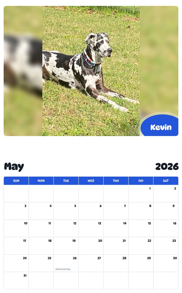 2026 - 2027 Kevin - Pawidols Pet Calendar