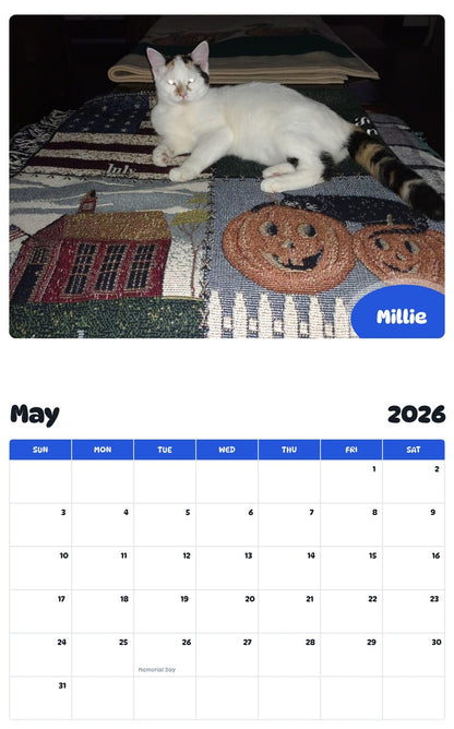 2026 - 2027 Millie - Pawidols Pet Calendar