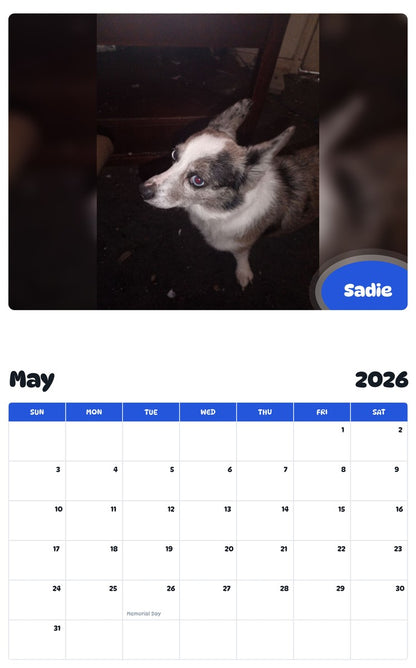 2026 - 2027 Sadie - Pawidols Pet Calendar