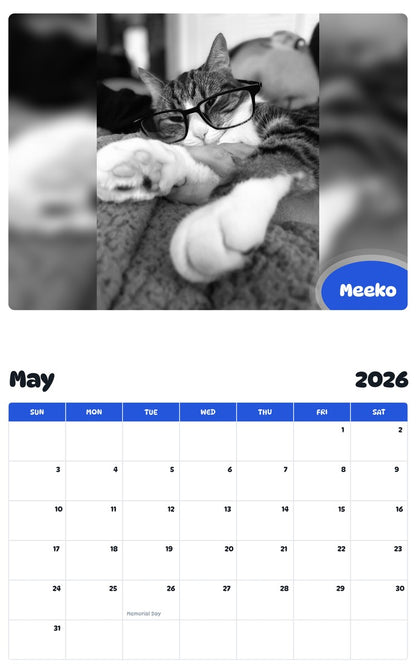 2026 - 2027 Meeko - Pawidols Pet Calendar