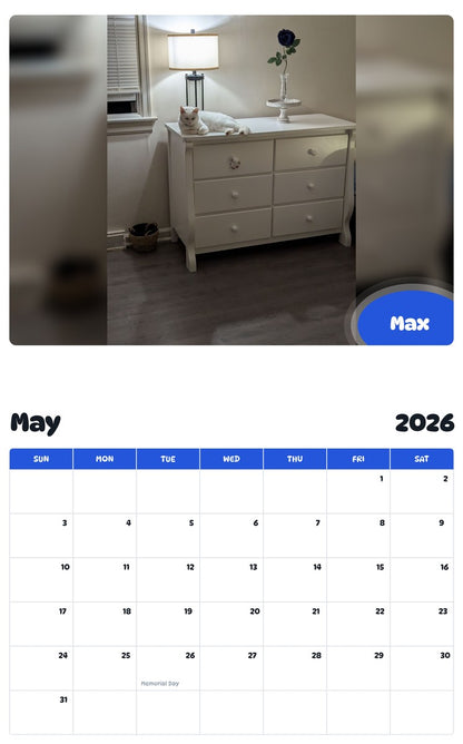 2026 - 2027 Max - Pawidols Pet Calendar