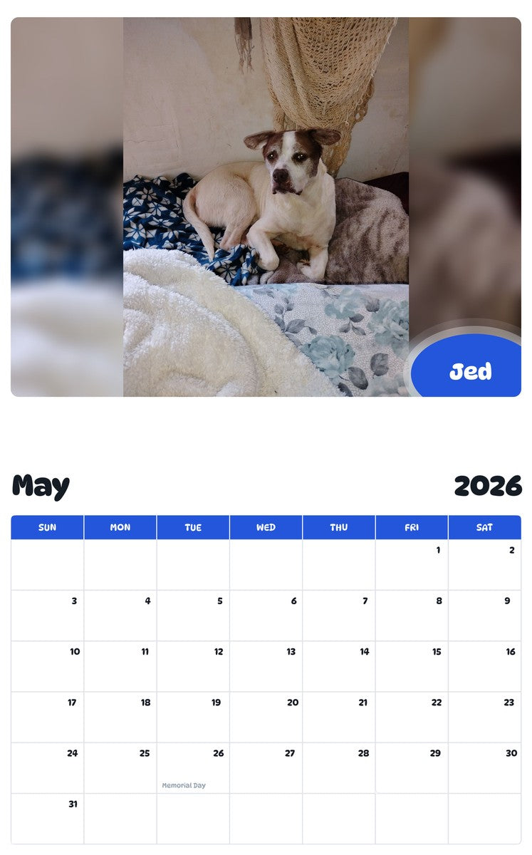 2026 - 2027 Jed - Pawidols Pet Calendar