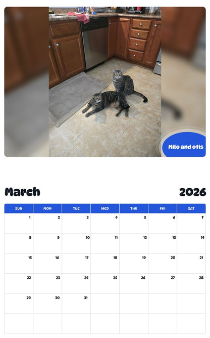 November 2025 - October 2026 Milo and otis - Pawidols Pet Calendar