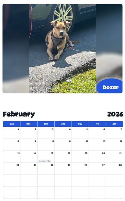 October 2025 - September 2026 Dozer - Pawidols Pet Calendar