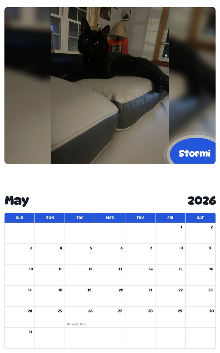 2026 - 2027 Stormi - Pawidols Pet Calendar