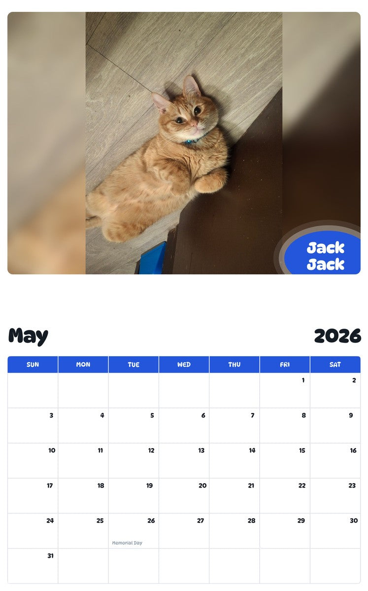 2026 - 2027 Jack Jack - Pawidols Pet Calendar