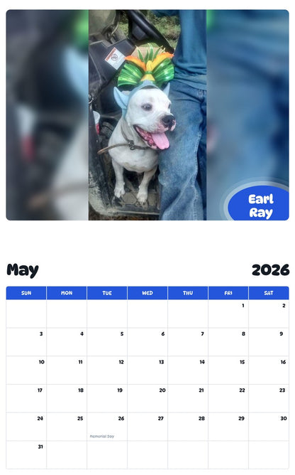 2026 - 2027 Earl Ray - Pawidols Pet Calendar