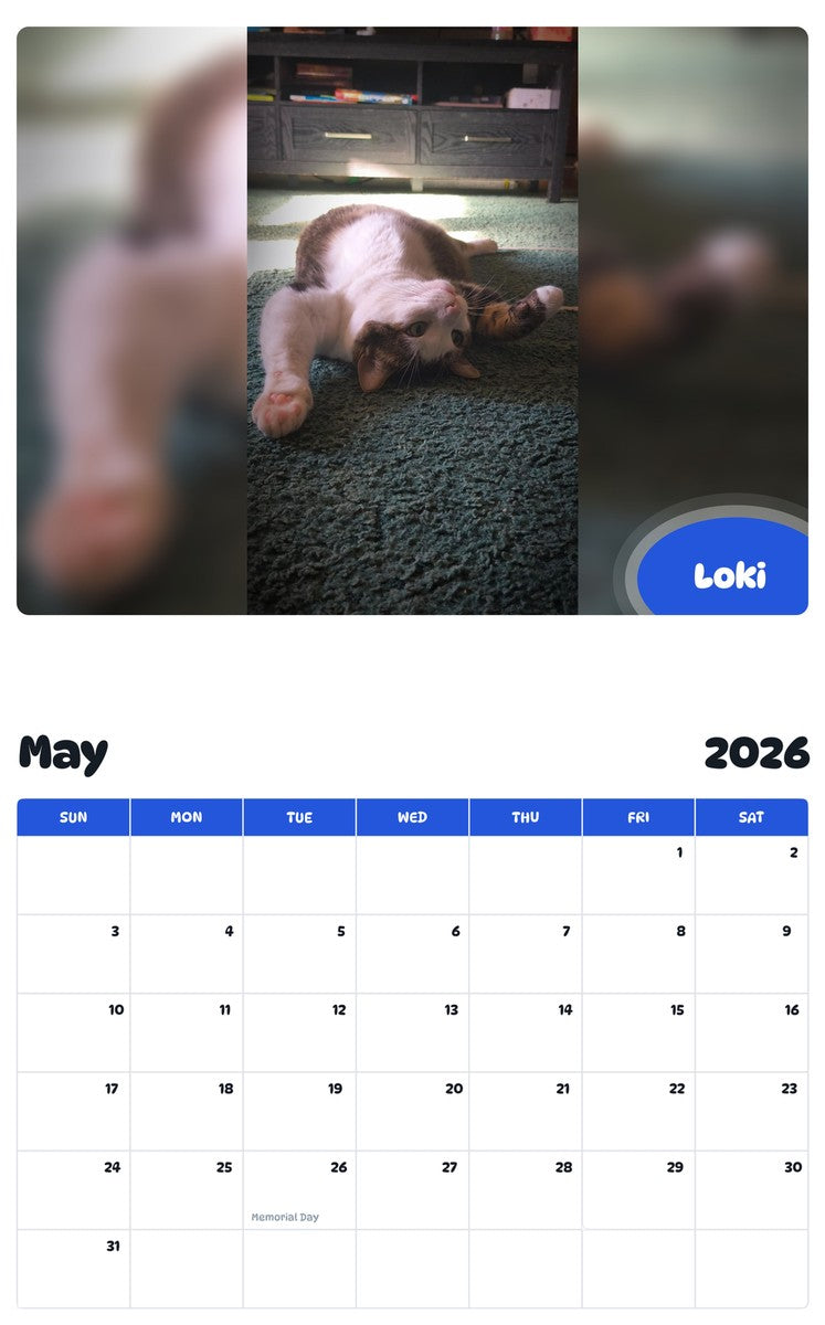 2026 - 2027 Loki - Pawidols Pet Calendar