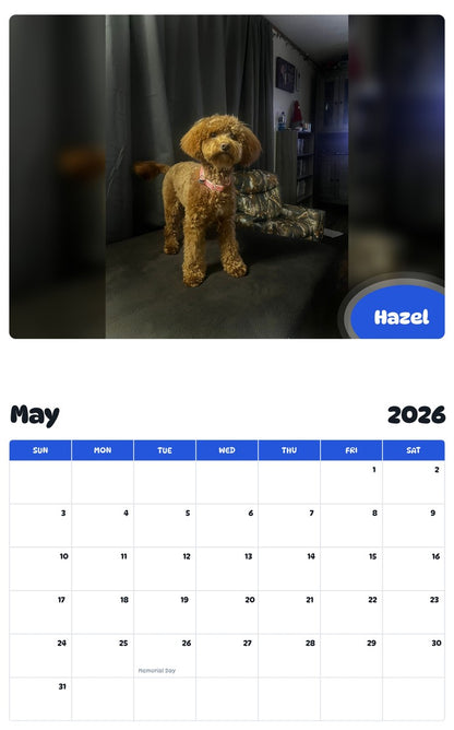 2026 - 2027 Hazel - Pawidols Pet Calendar