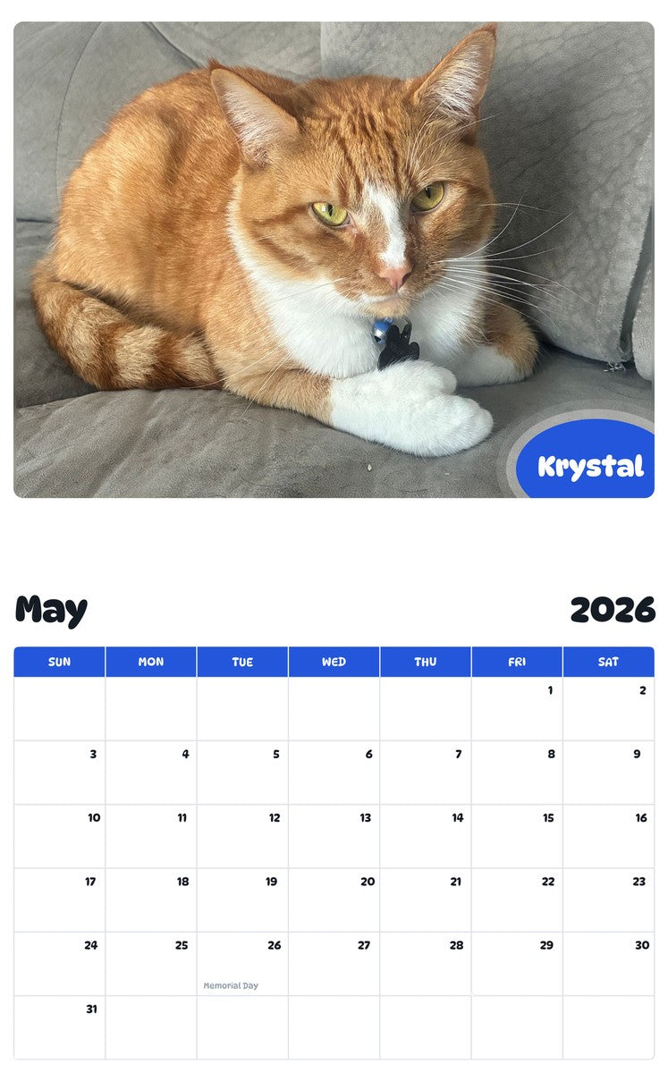 2026 - 2027 Krystal - Pawidols Pet Calendar