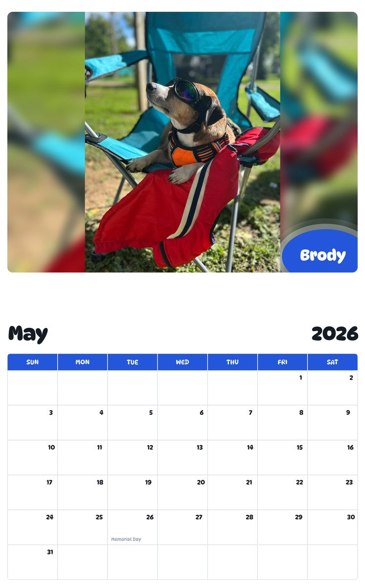 2026 - 2027 Brody - Pawidols Pet Calendar