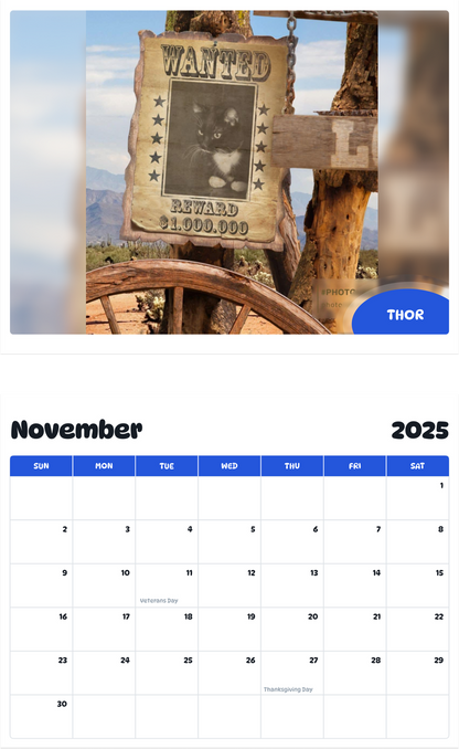 July 2025 - June 2026 Thor - Pawidols Pet Calendar