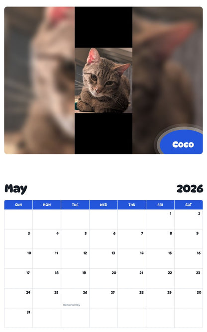 2026 - 2027 Coco - Pawidols Pet Calendar