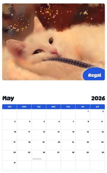 2026 - 2027 Regal - Pawidols Pet Calendar
