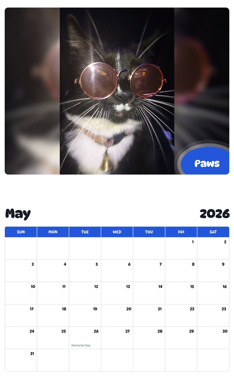 2026 - 2027 Paws - Pawidols Pet Calendar