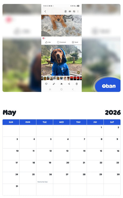 2026 - 2027 Oban - Pawidols Pet Calendar