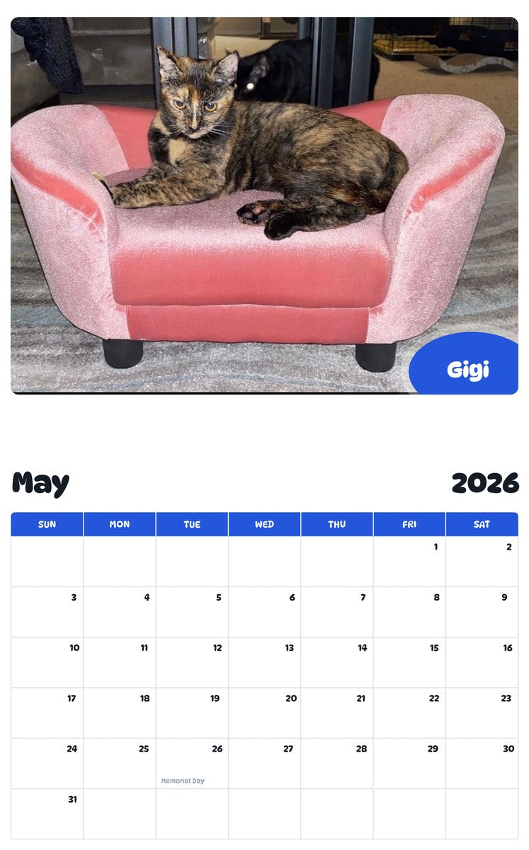 2026 - 2027 Gigi - Pawidols Pet Calendar
