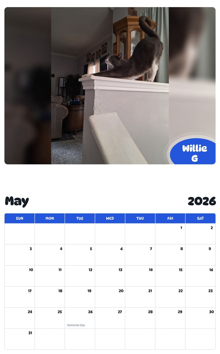 2026 - 2027 Willie G - Pawidols Pet Calendar