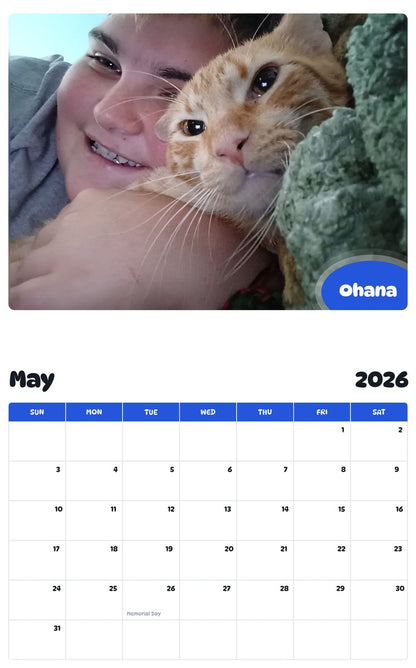 2026 - 2027 Ohana - Pawidols Pet Calendar