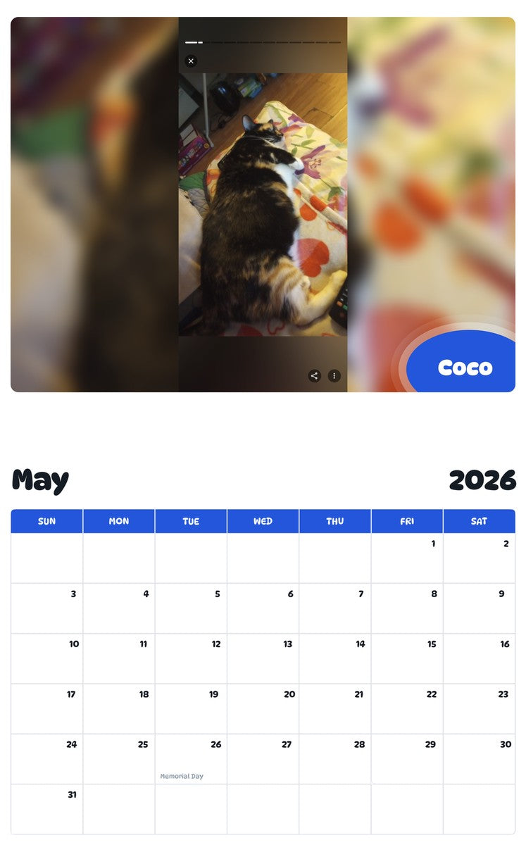 2026 - 2027 Coco - Pawidols Pet Calendar