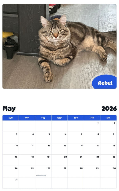 2026 - 2027 Rebel - Pawidols Pet Calendar