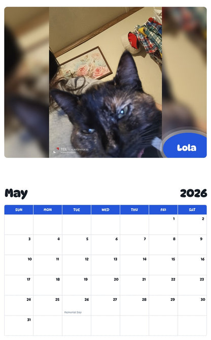 2026 - 2027 Lola - Pawidols Pet Calendar