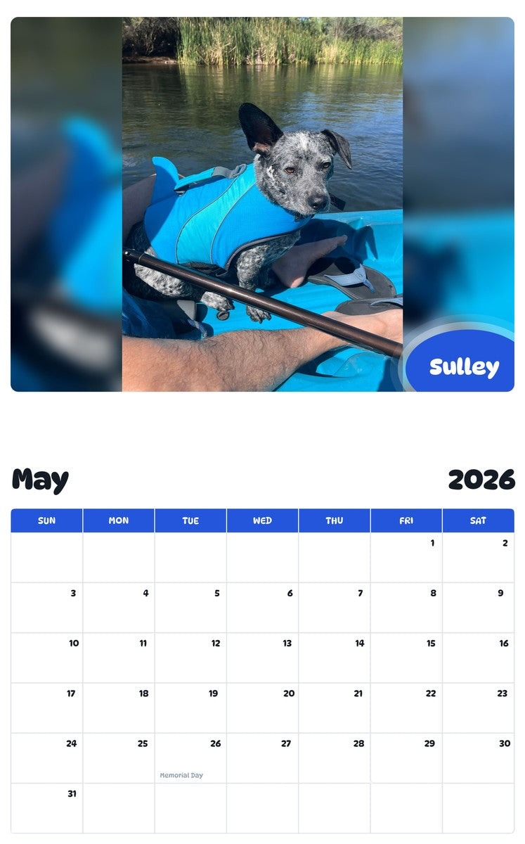 2026 - 2027 Sulley - Pawidols Pet Calendar
