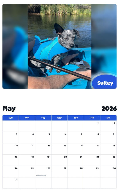 2026 - 2027 Sulley - Pawidols Pet Calendar