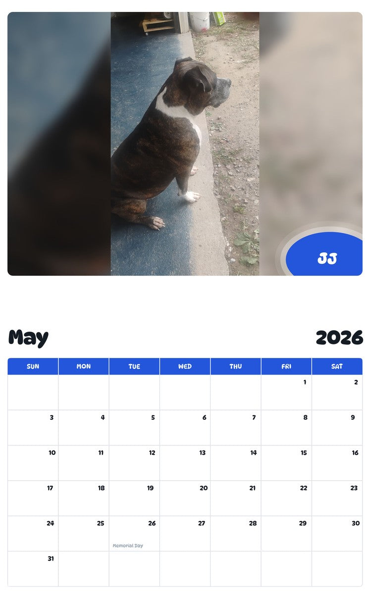 2026 - 2027 JJ - Pawidols Pet Calendar