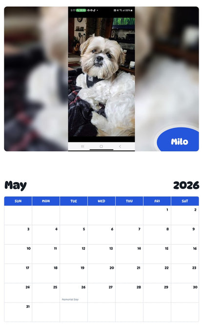 2026 - 2027 Milo - Pawidols Pet Calendar