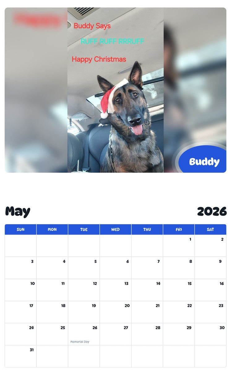 2026 - 2027 Buddy - Pawidols Pet Calendar