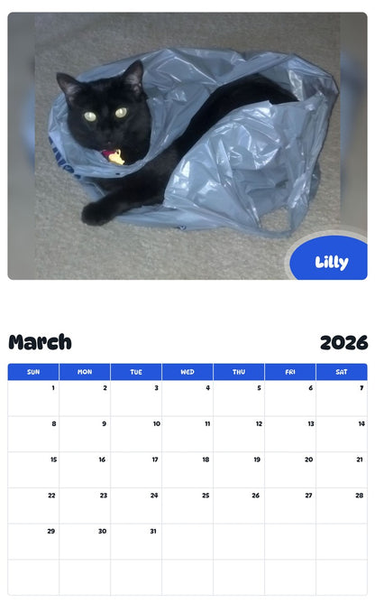November 2025 - October 2026 Lilly - Pawidols Pet Calendar