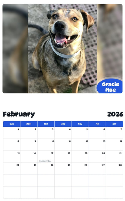 October 2025 - September 2026 Gracie Mae - Pawidols Pet Calendar