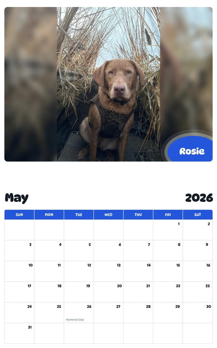 2026 - 2027 Rosie - Pawidols Pet Calendar