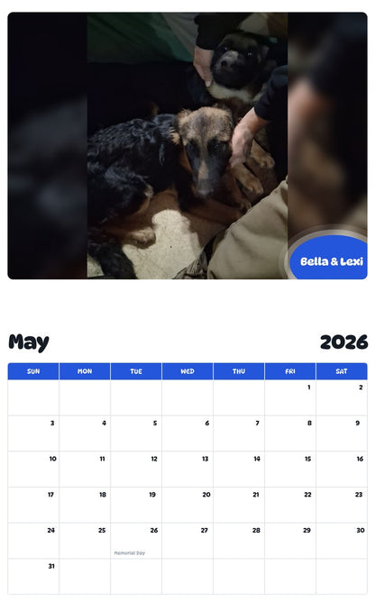 2026 - 2027 Bella & Lexi - Pawidols Pet Calendar